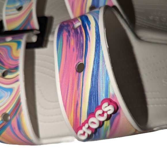 Crocs Unisex Sandals Mens Size 9 Womens Size 11 Tie Dye & Jibbitz 207248-928 New main image 8